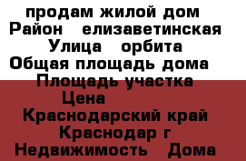 продам жилой дом › Район ­ елизаветинская › Улица ­ орбита › Общая площадь дома ­ 50 › Площадь участка ­ 800 › Цена ­ 1 900 000 - Краснодарский край, Краснодар г. Недвижимость » Дома, коттеджи, дачи продажа   